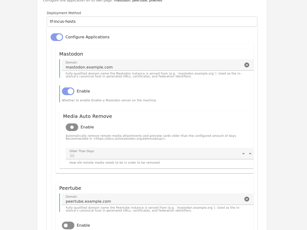 The deployment form in the light theme, rendered by the forms island